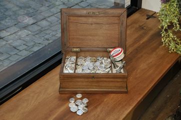 Bridal chest: I made my own currency!